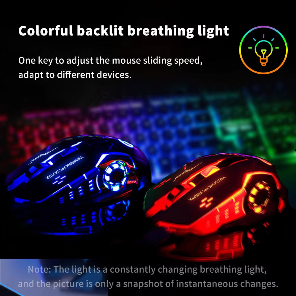 Rechargeable Bluetooth Wireless Mouse with 2.4G USB for Laptop Macbook PC Computer Backlight Gaming Mouse for Ipad Tablet Phone